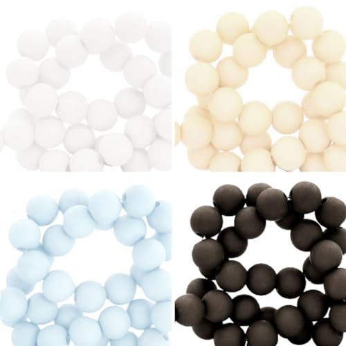 Sadingo Acrylperlen Matt | 6 mm - 2400 Stück, Weiß, Beige, Hellblau, Schwarz, Perlen zum auffädeln, Matte Kunststoffperlen für Armbänder, hochwertiges Perlen-Set, DIY-Armbänder Sadingo Acrylperlen Matt | 6 mm - 2400 Stück, Weiß, Beige, Hellblau, Schwarz, Perlen zum auffädeln, Matte Kunststoffperlen für Armbänder, hochwertiges Perlen-Set, DIY-Armbänder von Sadingo