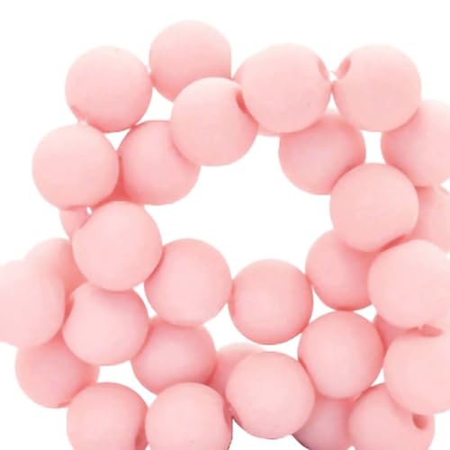 Sadingo Acrylperlen Matt Rosa | 6 mm - 600 Stück, Matte Kunststoffperlen, Acryl-Perlen für DIY-Schmuck, Bastelperlen aus Kunststoff zum Kleben, DIY Armband, Perlen zum Auffädeln von Sadingo