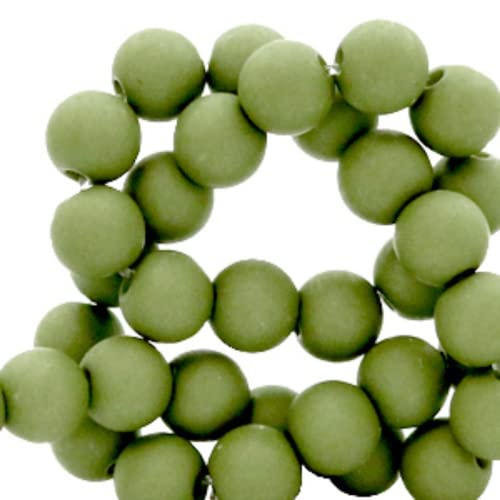 Sadingo Acrylperlen Olivegrün Matt | 8 mm - 400 Stück, Perlen zum auffädeln, Matte Kunststoffperlen für Armbänder, hochwertiges Perlen-Set, DIY-Armbänder, DIY-Schmuck, Armband selber Machen von Sadingo