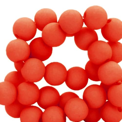 Sadingo Acrylperlen Rot Matt | 6 mm - 600 Stück, Perlen zum auffädeln, Matte Kunststoffperlen für Armbänder, hochwertiges Perlen-Set, DIY-Armbänder, DIY-Schmuck, Armband selber Machen von Sadingo