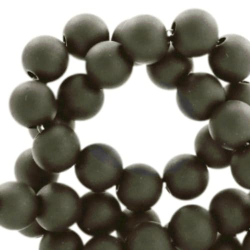 Sadingo Acrylperlen Schwarz Matt | 6 mm - 600 Stück, Perlen zum auffädeln, Matte Kunststoffperlen für Armbänder, hochwertiges Perlen-Set, DIY-Armbänder, DIY-Schmuck, Armband selber Machen von Sadingo