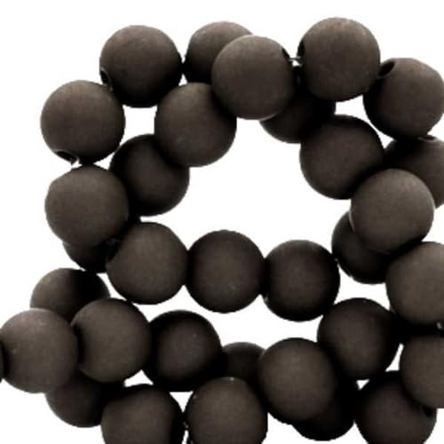 Sadingo Acrylperlen Schwarz Matt | 8 mm - 400 Stück, Perlen zum auffädeln, Matte Kunststoffperlen für Armbänder, hochwertiges Perlen-Set, DIY-Armbänder, DIY-Schmuck, Armband selber Machen von Sadingo