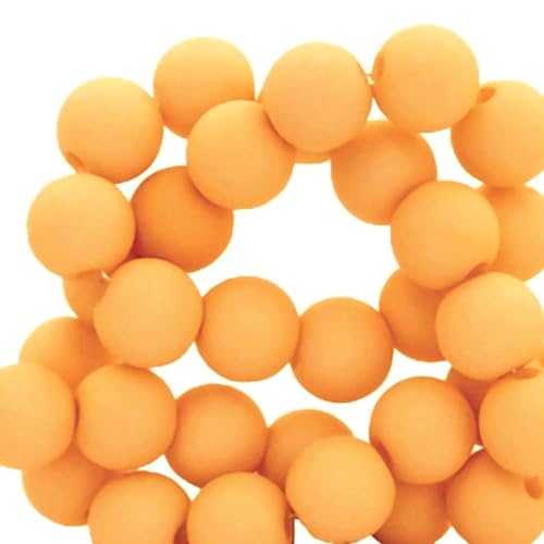 Sadingo Acrylperlen Sorbet Orange Matt | 6 mm - 600 Stück, Perlen zum auffädeln, Matte Kunststoffperlen für Armbänder, hochwertiges Perlen-Set, DIY-Armbänder, DIY-Schmuck, Armband selber Machen von Sadingo