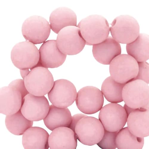 Sadingo Acrylperlen Sorbet Pink Matt | 6 mm - 600 Stück, Perlen zum auffädeln, Matte Kunststoffperlen für Armbänder, hochwertiges Perlen-Set, DIY-Armbänder, DIY-Schmuck, Armband selber Machen von Sadingo