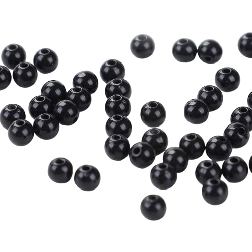 Sadingo Acrylperlen in Schwarz | 5 mm - 500 Stück, Perlen zum Auffädeln, polierte Kunststoffperlen, Bastelperlen, glänzende Acryl-Perlen für DIY-Schmuck, Armbänder und Ketten selber machen, Dekoperlen von Sadingo