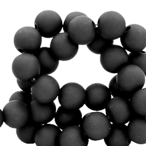Sadingo Acrylperlen schwarz, Kunststoffperlen matt Perlen zum Armbänder basteln, Schwarze Matte Bastelperlen Fädelperlen, Farbe:6mm 600 Stück von Sadingo