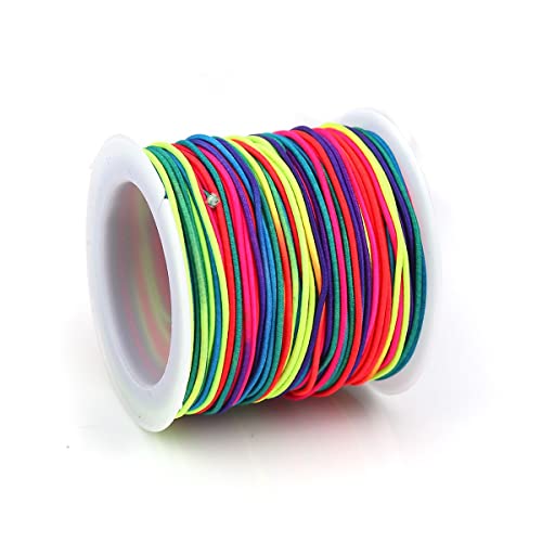 Sadingo Armband Gummiband, Elastische Schnur Rund, 20 Meter, Perlenschnur 1mm für Armbänder Schmuck DIY,Regenbogenfarben von Sadingo