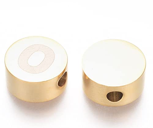 Sadingo Buchstabenperlen Rund Groß aus Edelstahl 10mm 1 Stück, zum Auffädeln, Schmuck selber Machen, Buchstabe wählbar, Buchstabe:O Sadingo Buchstabenperlen Rund Groß aus Edelstahl 10mm 1 Stück, zum Auffädeln, Schmuck selber Machen, Buchstabe wählbar, Buchstabe:O von Sadingo