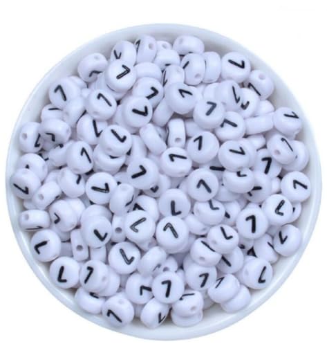 Sadingo Buchstabenperlen - Zahlenperlen schwarz weiß zum basteln, DIY Armband, 7mm, 500 Stück, Zahl wählbar, Zahl:7 Sadingo Buchstabenperlen - Zahlenperlen schwarz weiß zum basteln, DIY Armband, 7mm, 500 Stück, Zahl wählbar, Zahl:7 von Sadingo