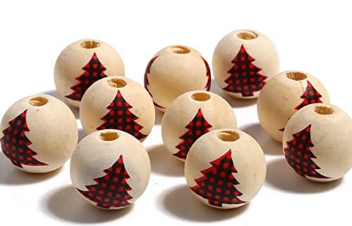 Sadingo Holzkugeln mit Loch (20 Stück 16mm Tanne rot) Wooden Beads, Perlen für Weihnachtssterne basteln, Weihnachtsengel von Sadingo