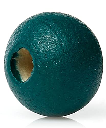 Sadingo Holzperlen zum auffädeln (500 Stück, 8mm) Bunte Perlen, Bastelperlen Set, Makramee Wooden Beads, Farbe wählbar, Farbe:Grünblau von Sadingo