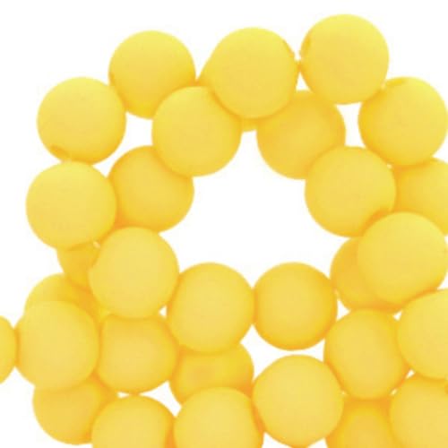 Sadingo Kunststoffperlen 6mm (Gelb 600 Stück) Plastikperlen zum Auffädeln, Perlen für Ketten und Armbänder selber Machen von Sadingo
