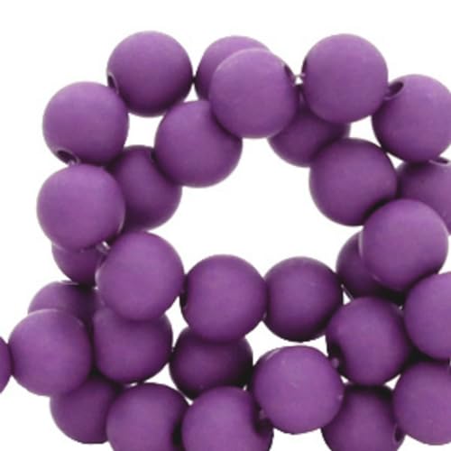 Sadingo Matte Acrylperlen | 6mm 600 Stück Lila, Perlenarmband selbst Machen Erwachsene und Kinder, Perlen Schmuck zum Basteln und Fädeln von Sadingo