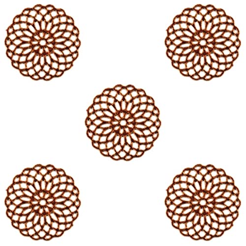 Sadingo Metall Schmuckverbinder Bohemian Mandala dünn und leicht, Dunkelbraun, 5 Stück - 15 mm - DIY Armband, Ohrringe von Sadingo