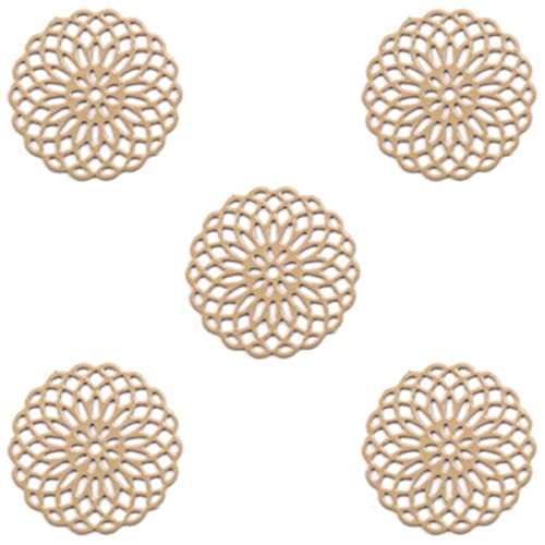 Sadingo Metall Schmuckverbinder Mandala, Anhänger Toast Brown dünn und leicht, 15 mm, Schmuck basteln, Armband Ohrringe von Sadingo
