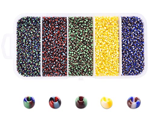 Sadingo Rocailles Glasperlen (Ausführung 4) 1 bis 1,5mm, Buntes Perlen Set für die Schmuckherstellung, Kinderschmuck von Sadingo