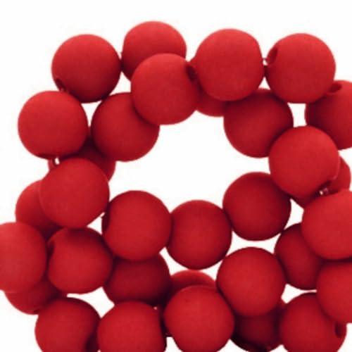 Sadingo Rote Perlen (6mm 600 Stück Dunkelrot) Perlen Set zum Basteln für Kinder und Erwachsene, Kleine Kugeln mit Loch von Sadingo