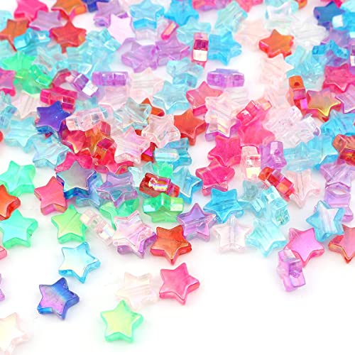 Sadingo Sternperlen zum Auffädeln (300 Stück 11mm) Acrylperlen Sterne für Armbänder, Kunststoffperlen, Plastikperlen von Sadingo