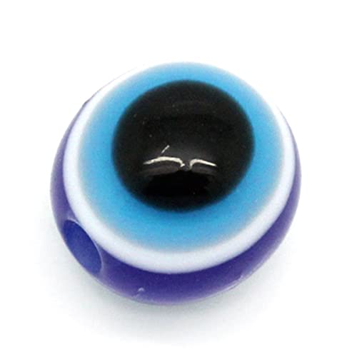Sadingo Türkisches Auge Perlen dunkelblau (100 Stück 8mm Loch 1,6mm) DIY Schmuck, Autospiegelanhänger, Bastelperlen von Sadingo