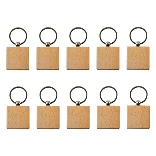 Sadkyer Schlüsselanhänger aus Holz, blanko, quadratisch, 20 Stück von Sadkyer