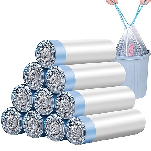 Sadocom Starke Müllbeutel 15L,10 Rollen,150 Stück 40x50cm mit Kordelzug,Unparfümierter Müllbeutel für Küche Büro (blau) von Sadocom