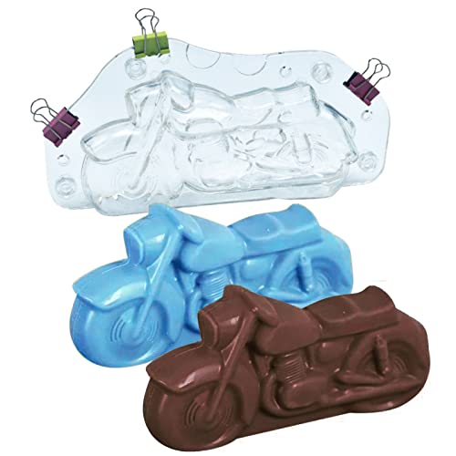 Sadodo Schokoladenform aus Polycarbonat,Motor Motorrad Süßigkeitsformen Kuchen Dekoration, Seife Form,mit 3 Halteklammern von Sadodo