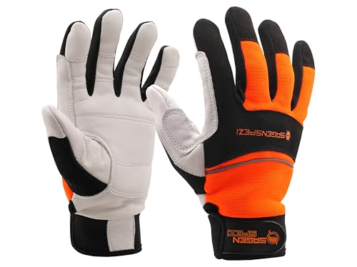 Sägenspezi Guardian Class I – Profi-Kettensägen-Schnittschutzhandschuhe aus hochwertigem Echtleder Größen S (8) - XXL (12) (S / 8) von Sägenspezi