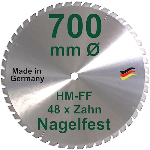 HM Sägeblatt Kreissägeblatt 700 x 30 mmØ NAGELFEST Z = 48 Brennholzsägeblatt von Saemawerk