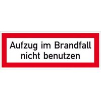 SafetyMarking® Brandschutzaufkleber "Aufzug im Brandfall nicht benutzen" rechteckig 14,8 x 5,2 cm von SafetyMarking®