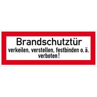 SafetyMarking® Brandschutzaufkleber "Brandschutztür verkeilen, verstellen, festbinden,o.ä. verboten!" rechteckig 29,7 x 10,5 cm von SafetyMarking®