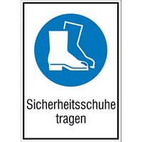 SafetyMarking® Gebotsaufkleber "Sicherheitsschuhe tragen " rechteckig 13,1 x 18,5 cm von SafetyMarking®