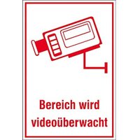 SafetyMarking® Hinweisschild "Bereich wird videoüberwacht " rechteckig 20,0 x 30,0 cm von SafetyMarking®