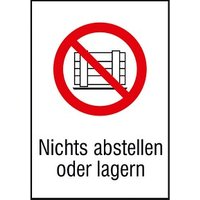 SafetyMarking® Verbotsaufkleber "Nichts abstellen oder lagern" rechteckig 13,1 x 18,5 cm von SafetyMarking®