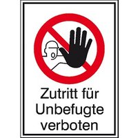 SafetyMarking® Verbotsschild "Zutritt für Unbefugte verboten" rechteckig 26,2 x 37,1 cm von SafetyMarking®