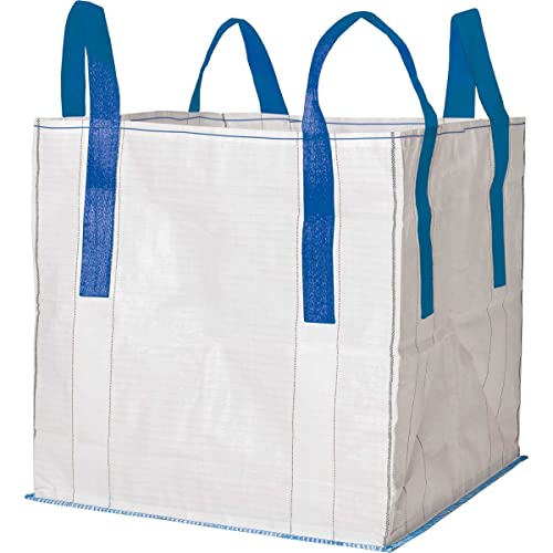 Big Bag mit Cross-Corner Schlaufen 90 x 90 x 90 cm Tragfähigkeit 1500kg Entsorgung Bags Schüttgutbehälter BigBag Big Pack Transportsack (1 Stück) von Safetytex