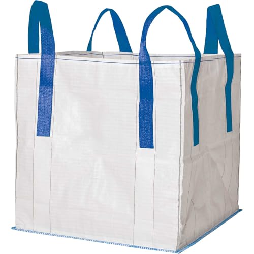 Big Bag mit Cross-Corner Schlaufen 90 x 90 x 90 cm Tragfähigkeit 1500kg Entsorgung Bags Schüttgutbehälter BigBag Big Pack Transportsack (5 Stück) von Safetytex