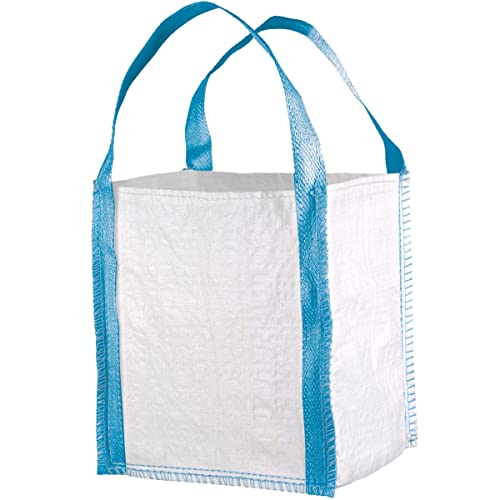 Mini BIG-BAG weiß 40 x 40 x 45 cm Tragfähigkeit 300kg Entsorgung Bags Schüttgutbehälter BigBag Big Pack Transportsack (1 Stück) von Safetytex