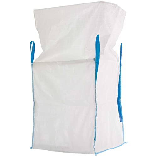 Safetytex Big Bag mit Schürze 90 x 90 x 110 cm - Tragfähigkeit 1000kg - Entsorgung Bags - Schüttgutbehälter -BigBag - Schüttgüter Big Pack - Robuster Transportsack (1 Stück) von Safetytex