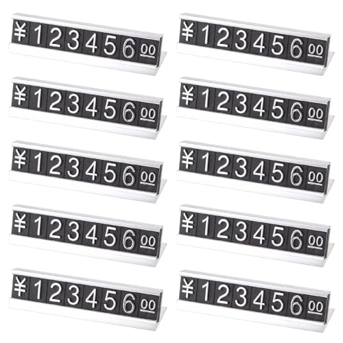 10 Stück Preis Displayzähler, Einstellbarer Preis mit Aluminium Basis für Preis Display Cube Block Kit für Einzelhandelsgeschäft, Silber 10 Stück Preis Displayzähler, Einstellbarer Preis mit Aluminium Basis für Preis Display Cube Block Kit für Einzelhandelsgeschäft, Silber von SagaSave