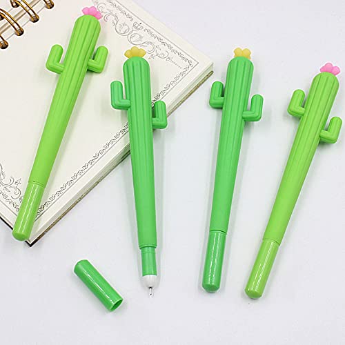 SagaSave 10 Stücke Kaktus Gelschreiber, 0,5 mm Kugelschreiber Niedlich Geformte Neutrale Stifte für das Home Office der Schule von SagaSave