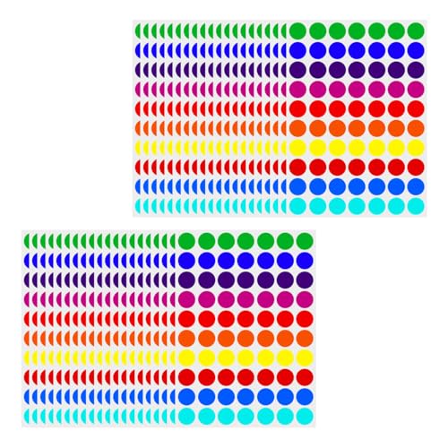 120 Blatt Farbkodierungs-Etiketten, 19 mm, runder Punkt-Aufkleber, 70 Stück pro Blatt, 10 verschiedene bunte Kreisetiketten, kleine runde Punkte-Aufkleber 120 Blatt Farbkodierungs-Etiketten, 19 mm, runder Punkt-Aufkleber, 70 Stück pro Blatt, 10 verschiedene bunte Kreisetiketten, kleine runde Punkte-Aufkleber von SagaSave
