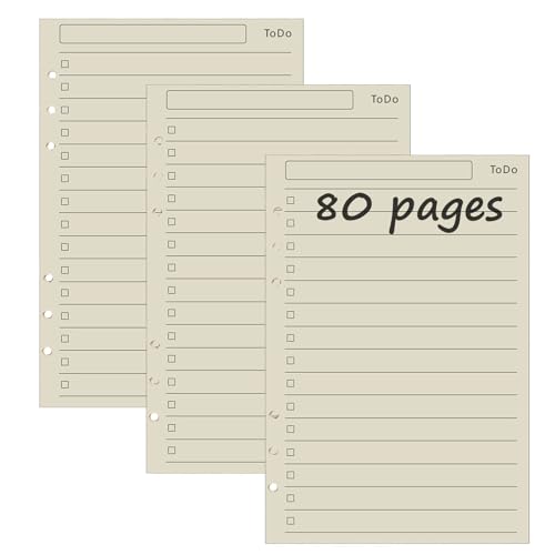 3 Packungen A5 Aufgaben Nachfüllpapier, 240 Blätter 6 Löcher Nachfüllpapier Nachfüllbare Refill Paper Nachfülleinlagen für Notizbuch, Tagbuch, Skizze, Malerei von SagaSave