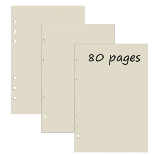 3 Packungen A5 Blank Nachfüllpapier, 240 Blätter 6 Löcher Nachfüllpapier Nachfüllbare Refill Paper Nachfülleinlagen für Notizbuch, Tagbuch, Skizze, Malerei von SagaSave