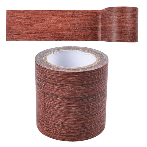 5,7 cm x 4,57 m Holzmaserung, gemustert, Mehrzweck-Klebeband, selbstklebend, wasserdicht, Reparaturband für Möbel, Tür, Boden, Tisch und Stuhl (Rotweinfarbe) von SagaSave