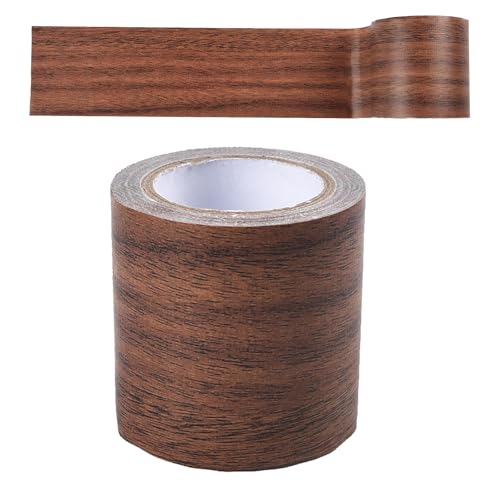 Selbstklebendes Reparaturband, 57 mm breit, 4,57 m, Klebeband in Holzmaserungsoptik, selbstklebendes Reparaturband mit Holzeffekt, Tapetenbordüre mit Holzmaserung zur Reparatur von Möbelkratzern (D) von SagaSave