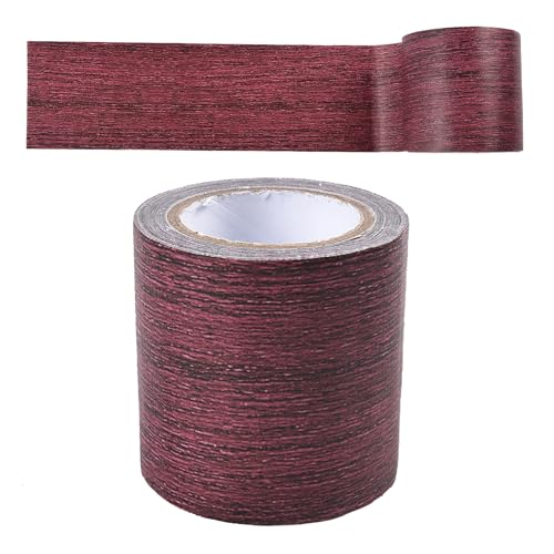 Selbstklebendes Reparaturband, 57 mm breit, 4,57 m, Klebeband in Holzmaserungsoptik, selbstklebendes Reparaturband mit Holzeffekt, Tapetenbordüre mit Holzmaserung zur Reparatur von Möbelkratzern (E) von SagaSave