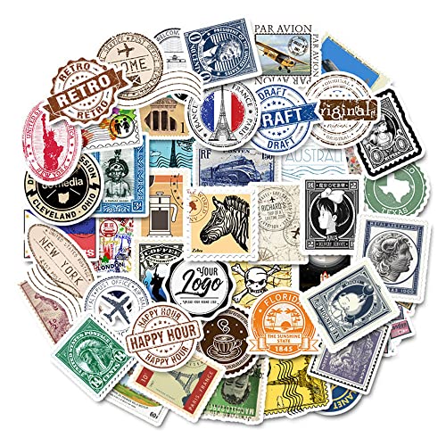 50 Stück Vintage-Stempel-Aufkleber, Scrapbooking, Tagebuch, transparent, Washi-Aufkleber, Zubehör für Bastelarbeiten, Tagebuch, Kalender, Dekoration 50 Stück Vintage-Stempel-Aufkleber, Scrapbooking, Tagebuch, transparent, Washi-Aufkleber, Zubehör für Bastelarbeiten, Tagebuch, Kalender, Dekoration von SagaSave