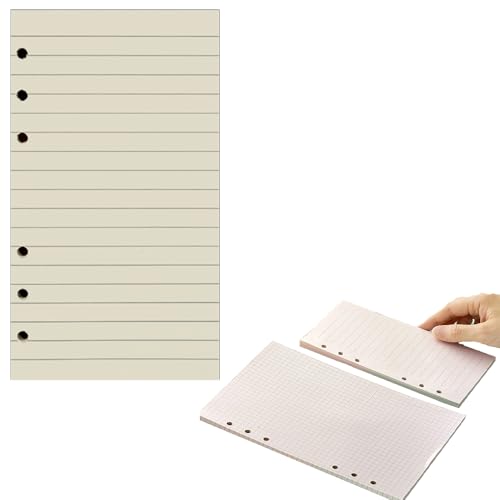 A6-Nachfüllblockpapier, 800 Seiten/400 Blatt, 6 gestanzte Löcher, liniertes, liniertes Papier, Terminplaner-Einsätze, Nachfüllungen für Notizen, Meetings, Reiseaufzeichnungen (liniert) von SagaSave