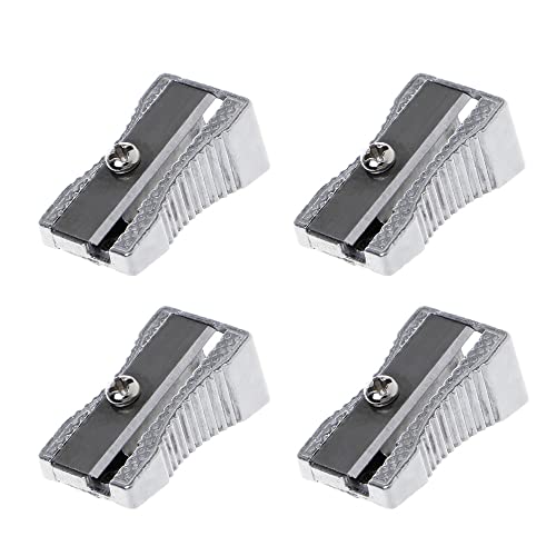 Einloch-Bleistiftspitzer, 4 Stück Metall-Mini-Bleistiftspitzer, Handtaschen-Spitzer für Schule, Bürobedarf Einloch-Bleistiftspitzer, 4 Stück Metall-Mini-Bleistiftspitzer, Handtaschen-Spitzer für Schule, Bürobedarf von SagaSave