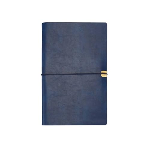 Leder Notizbuch, A5 / A6 / B5 Schreib-Notizbuch 6 Löchern Nachfüllbares Tagebuch Reisetagebuch 100 Seiten zum Schreiben und Zeichnen, Dunkelblau von SagaSave